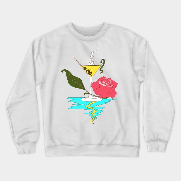 Martini and Rose Crewneck Sweatshirt by kenallouis